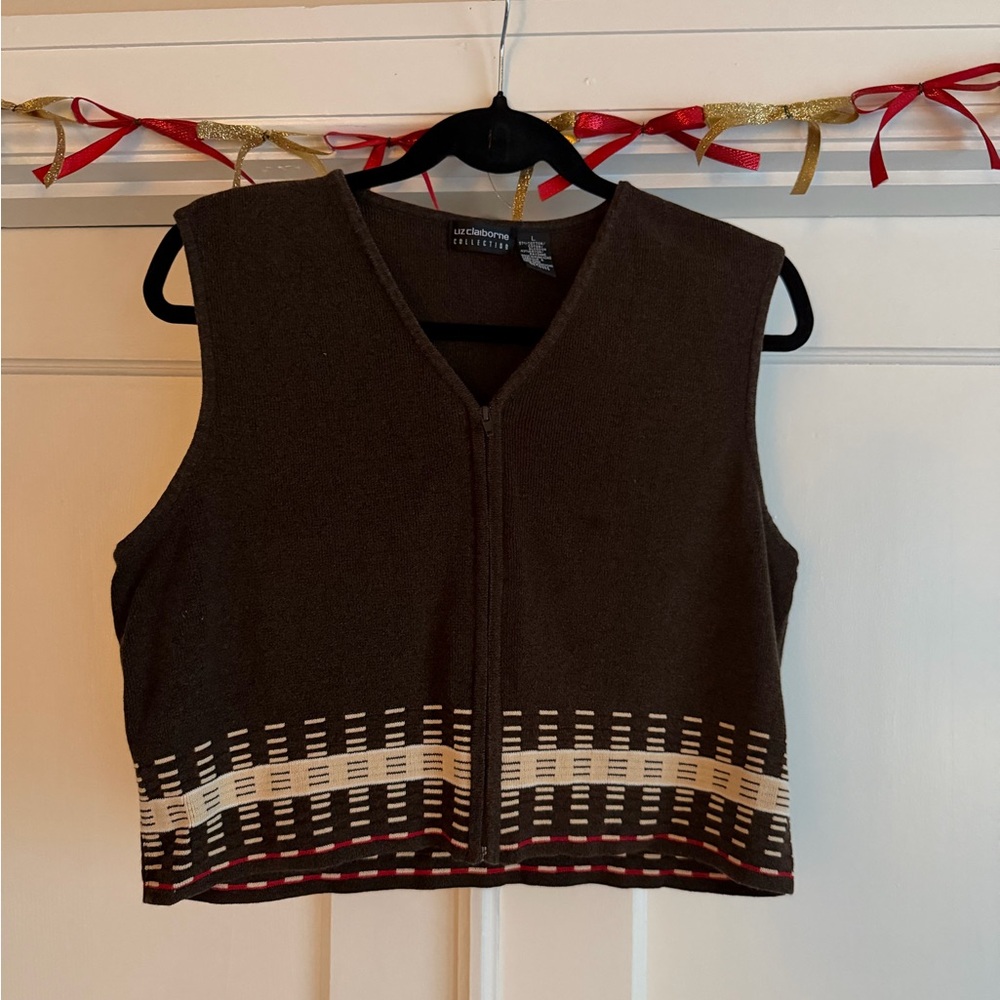 Liz Claiborne Chocolate Knit Vest